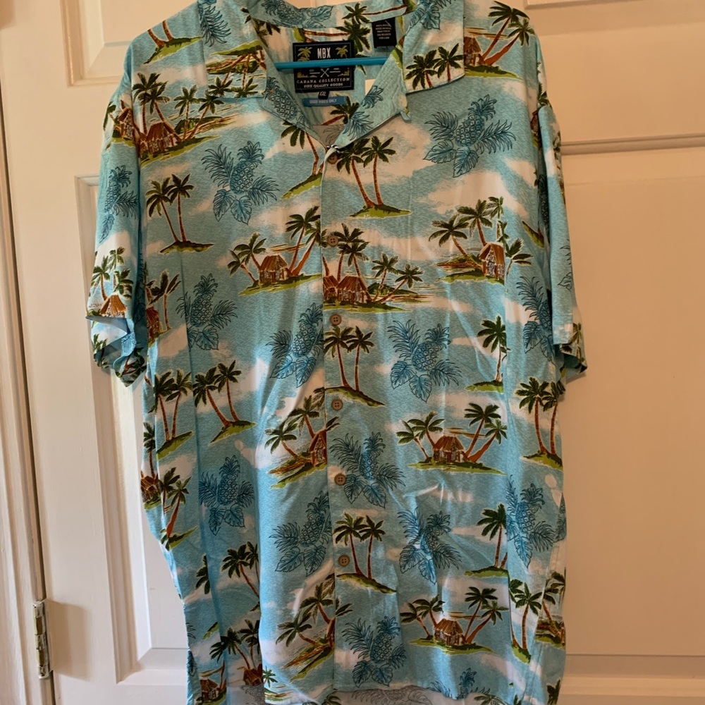 MBX Premium Goods Blue Island Print Men's Shirt